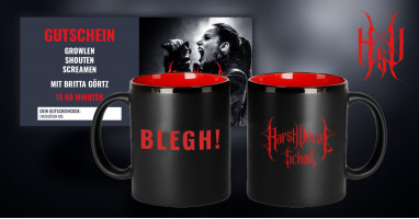 Tasse "Blegh!" und Vocal Coaching Gutschein (Karte)